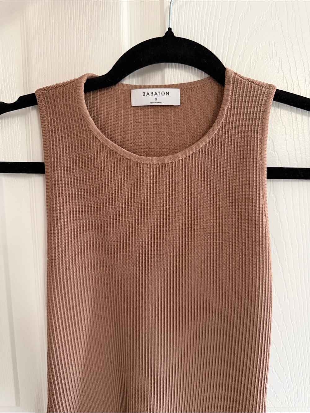 Babaton Ribbed Mini Dress in Dusty Rose